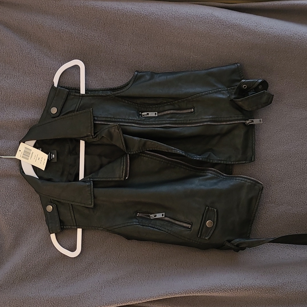 Hot Topic Black Leather Vest